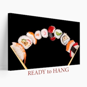 Sushi Canvas Print, Sushi Gift, Sushi Art, Sushi Decor, Restaurant Decor, Sushi Lover Gift, Sushi Wall Art, Sushi Bar Decor, Kitchen Decor
