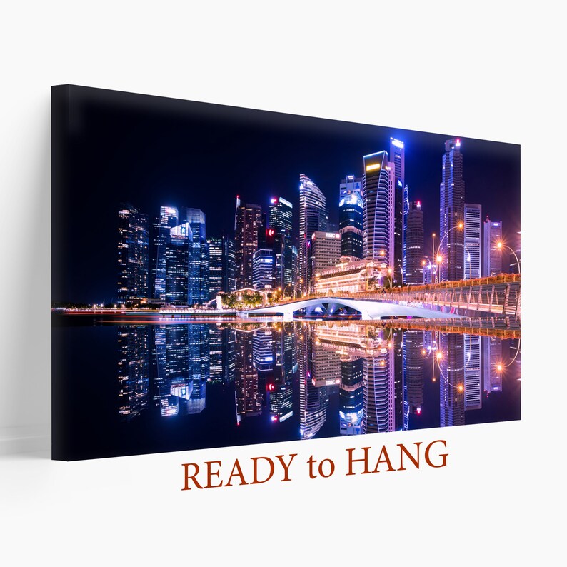 Night City Wall Art City Skyline Canvas Night City Decor Etsy