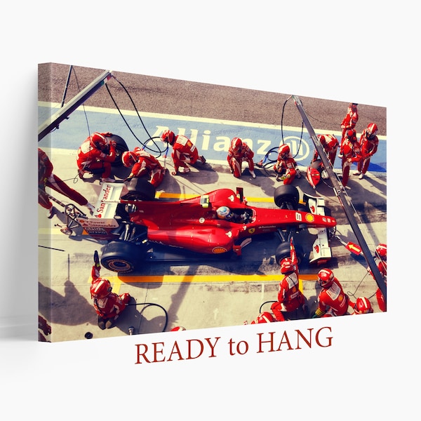 Fernando Alonso Pit Stop Wall Art, Formula 1 Canvas, F1 Pit Stops Canvas Art, Fernando Alonso Pit Stop Canvas