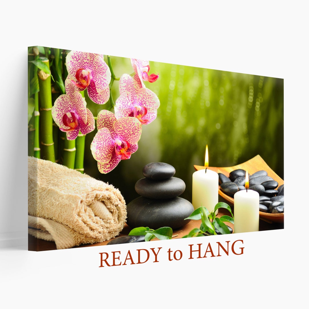 Spa Canvas Print, Garden Decor, Spa Print, Spa Canvas Art, Zen Print