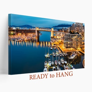 Vancouver Canvas Art, Canada Wall Art, Vancouver Skyline,  Canadian Decor Poster, Living Room Decor