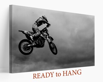 Dirt Bike Canvas Art, Motocross Wall Art, Motocross Print, Mountain Bike Poster Biker Gift Bike Sport Wall Art, Dirt Bike Print