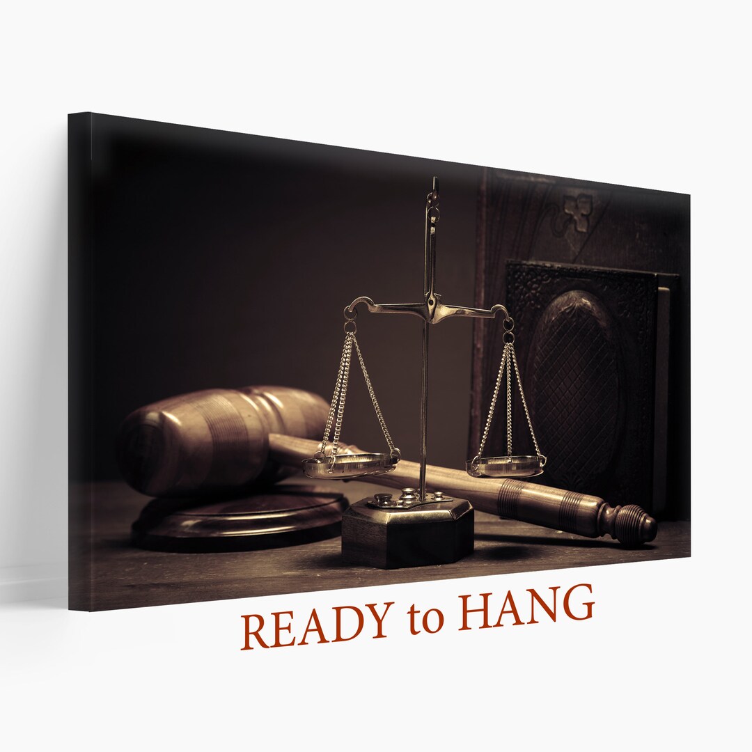 Justice Canvas Art, Lawyer Gift, Lawyer Office Decor, Judge Gift, Law ...