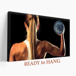 Fitness Motivation Canvas Art, Gym Wall Art, Fitness Girl Canvas Print, Fitness Wall Art, Fitness Print