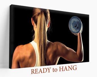 Fitness Motivation Canvas Art, Gym Wall Art, Fitness Girl Canvas Print