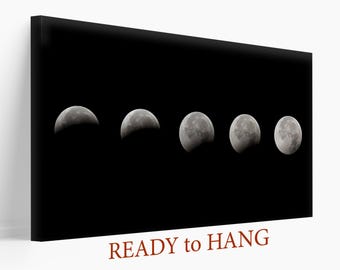 Moon Wall Art, Moon Canvas Print, Space Wall Art