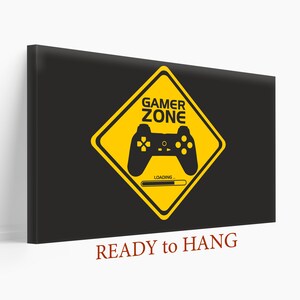 Gamer Gift, Gamer Zone Sign, Gaming Wall Art, Gaming Canvas Print, Computer Games Wall Art, Joystick Canvas Print, Kids Room Decor