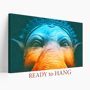 Abstract Ganesha Canvas Wall Art, Lord Ganesha Art, Hindu God Ganesh Abstract, Diwali Decoration