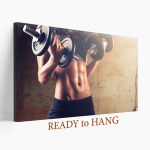 Fitness Wall Art, Fitness Girl Canvas Print, Fitness Motivation Canvas Art, Gym Wall Art, Fitness Print