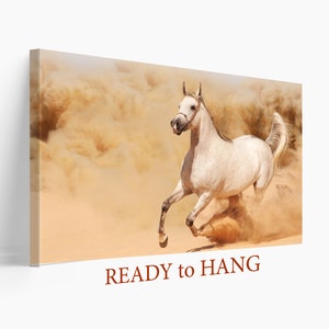 Horse Canvas Print, Horses Wall Art, White Horse Canvas Art, Horse Print