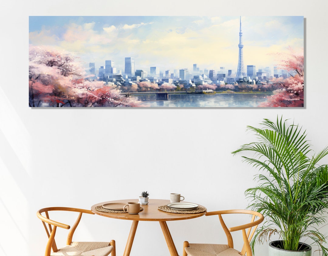 Abstract Tokyo Canvas Print, Large Tokyo Wall Art, Japan Canvas