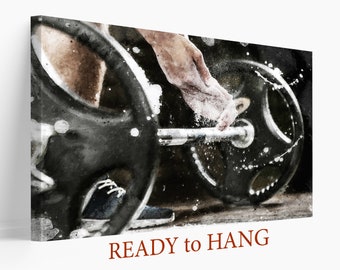 Abstract Gym Wall Decor, Women Workout Motivation Canvas Print, Fitness Wall Art