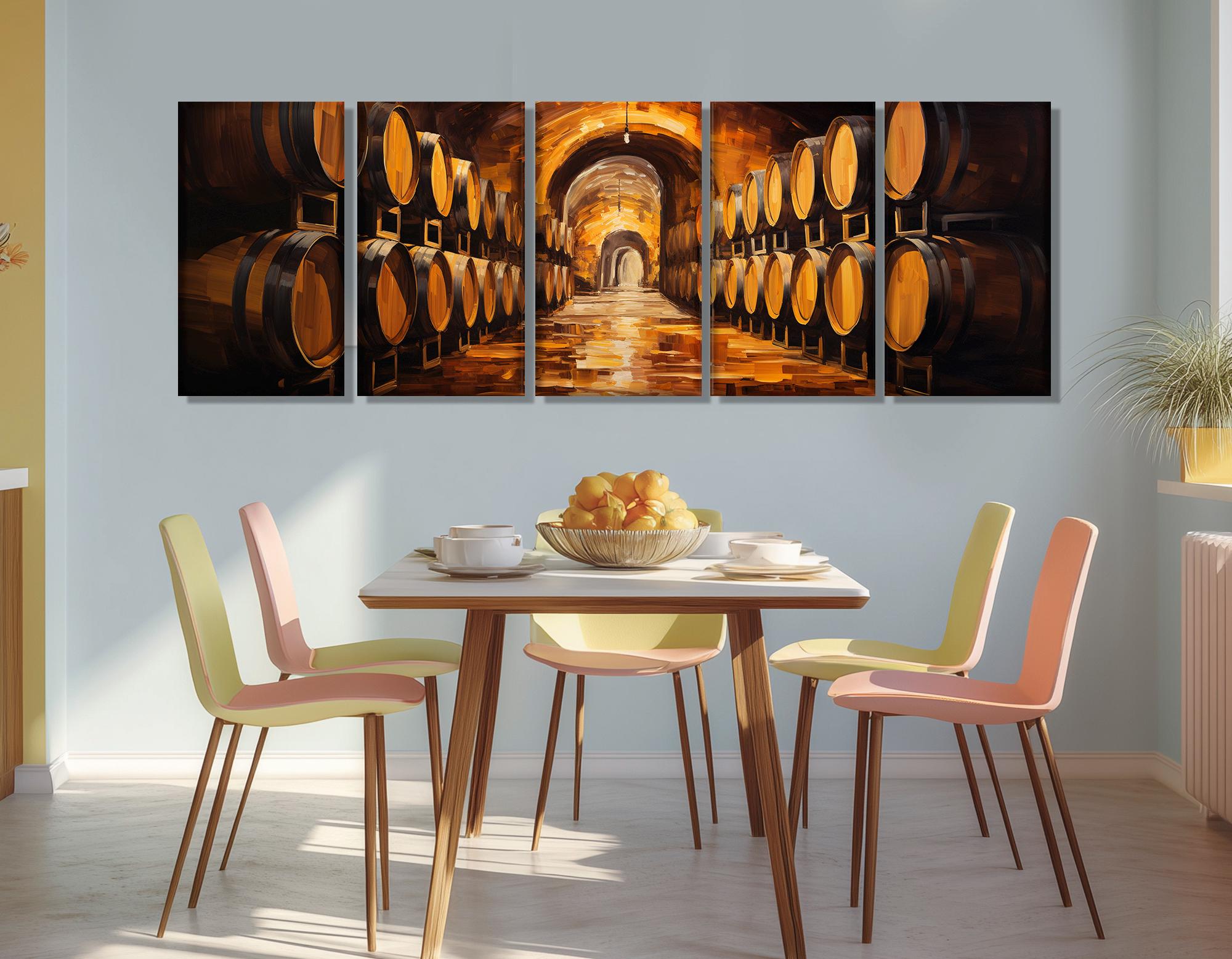 Vintage Wine Wall Art, Wine Cellar Painting, Wine Vault Canvas PRINT