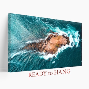 Ocean Canvas Print, Surf Wall Art, Ocean Top View Canvas Print, Aerial Ocean Wall Art