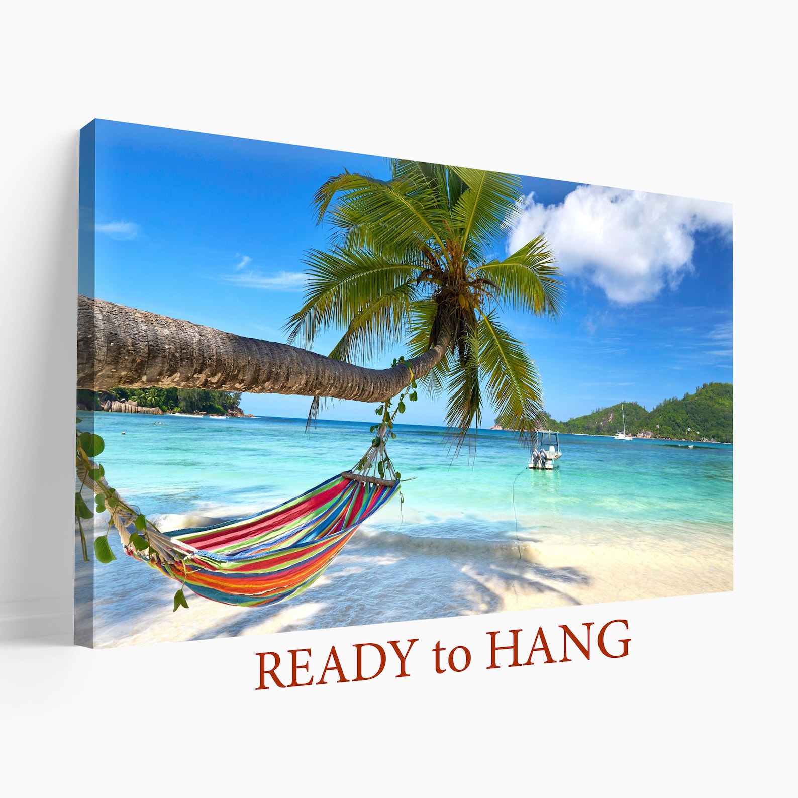 Tropical Beach Canvas Print, Ocean Beach Canvas Art, Tropical Beach