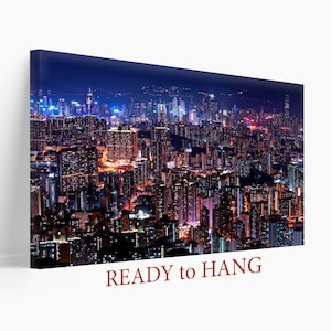 Stampa su tela di Hong Kong Regali di Hong Kong Arte su tela di Hong Kong Decorazione murale di Hong Kong Decorazione per ufficio Decorazione per soggiorno su tela