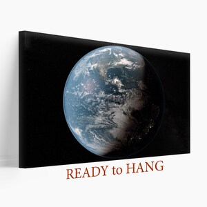 Planet Earth Canvas Print, Space Photo, Earth Canvas Art, Space Wall Art