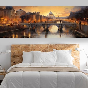 Grande arte de parede de Roma, impressão em tela vintage de Roma, pintura retrô deslumbrante de Roma, pintura da Itália, decoração de parede de Roma