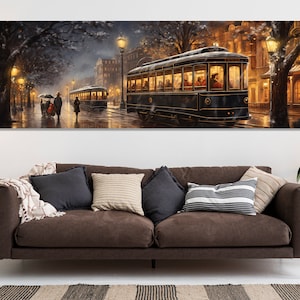 Arte mural grande de Fort Worth, impresión vintage en lienzo de Fort Worth, impresionante pintura retro de Fort Worth, centro de Fort Worth, decoración de pared de Fort Worth