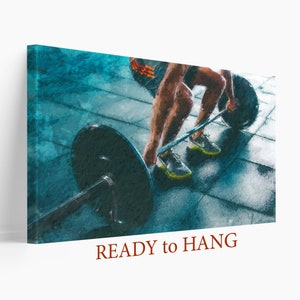 Bodybuilding Canvas Print, Abstract Gym Wall Decor, Workout Canvas Art, Fitness Gift, Abstract Fitness Canvas Print, Fitness Painting