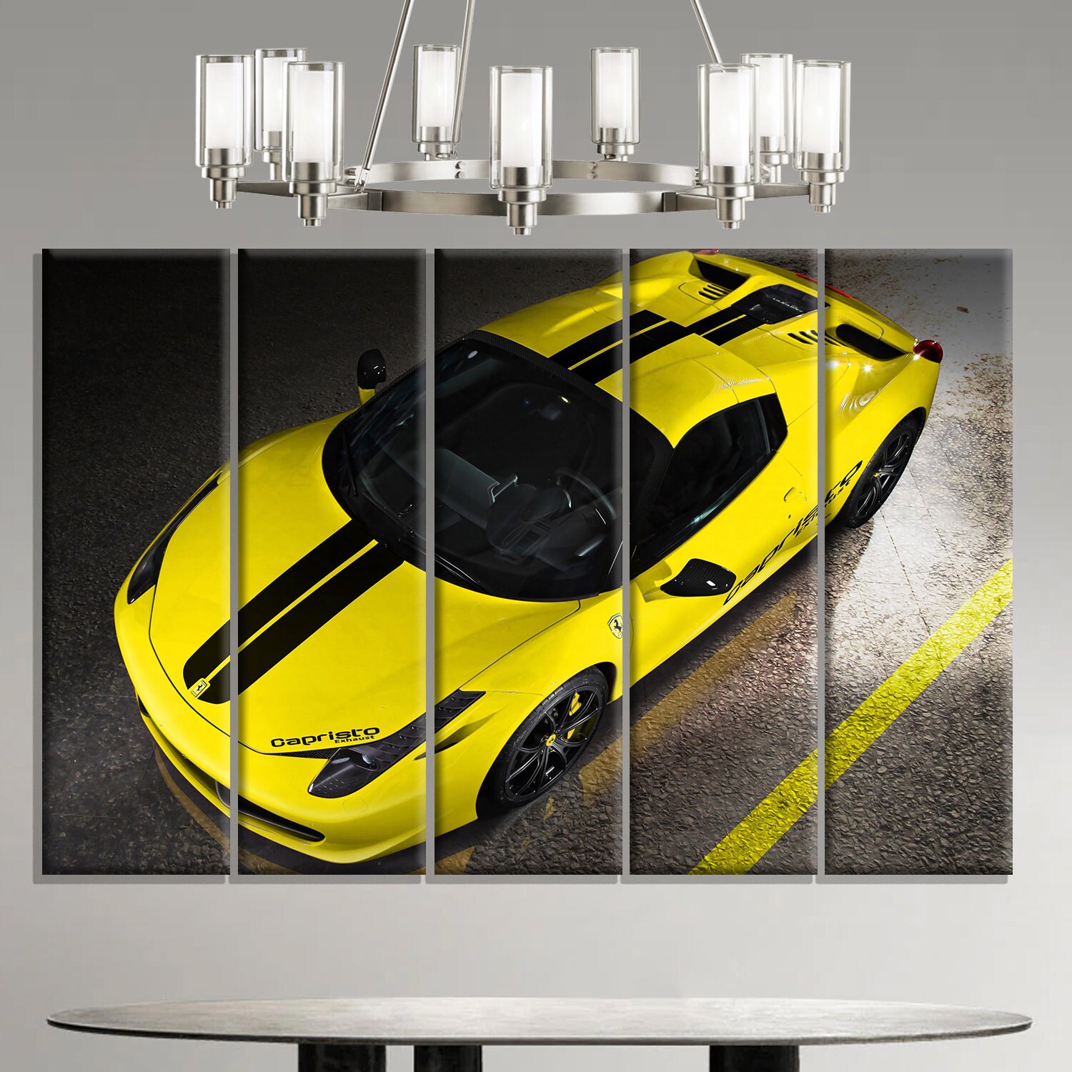 額縁 Displate YellowFerrari Limited Poster Yellow Ferrari' Poster, picture, metal print, paint by Lee