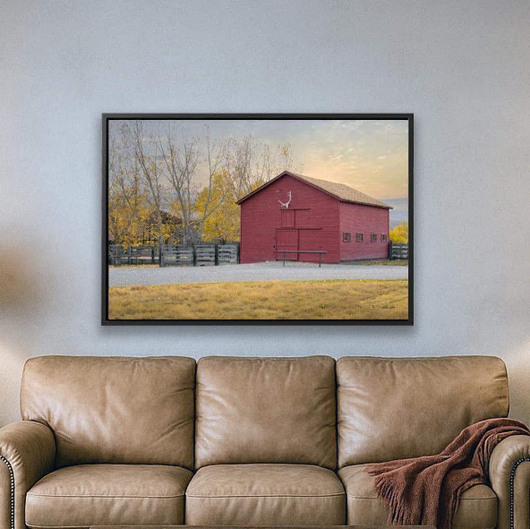 Red Barn Wall Art - Rustic Wyoming Landscape Print - Etsy