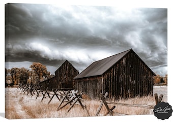 Rustic Barn Landscape Photography Print: Colorado Farmhouse Wall Art
