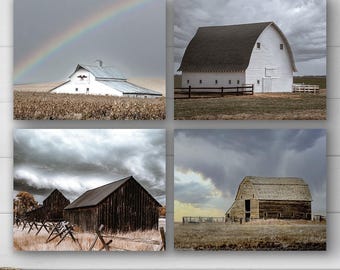 Farmhouse Wall Art Set: Rustic Barn - Neutral Tones