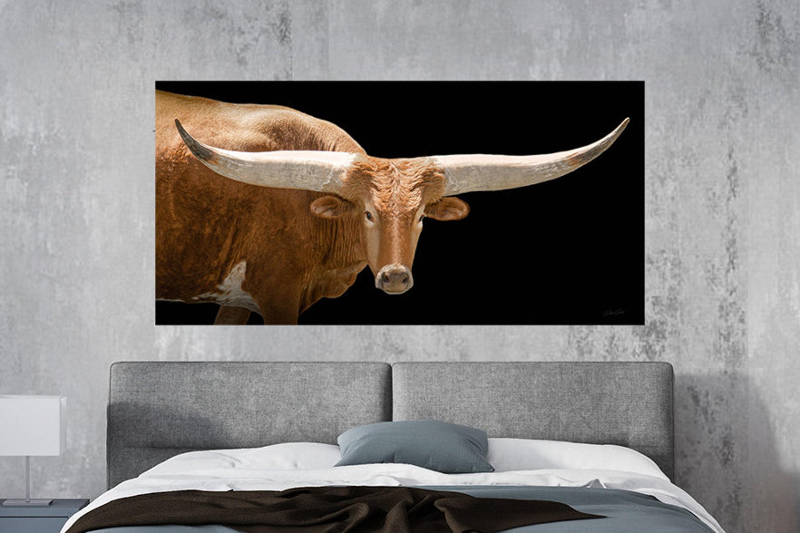 Longhorn Cow Canvas or Print Cow Wall Art Framed Western Etsy