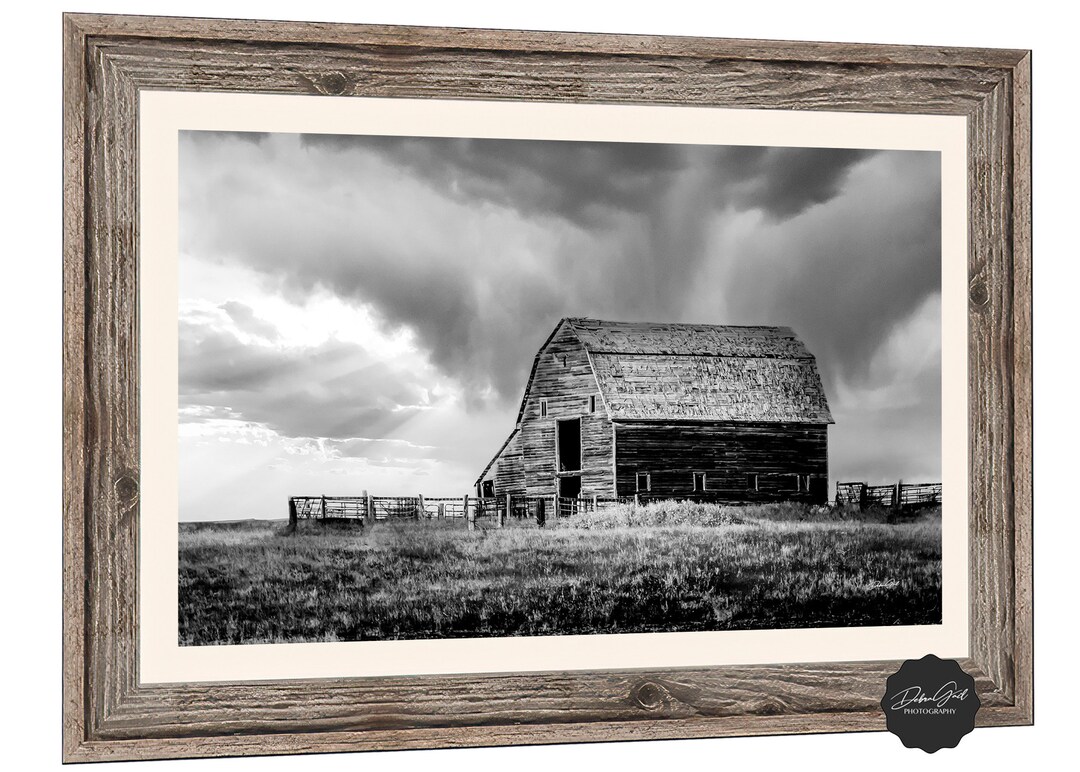 Old Barn in Black and White Farmhouse Wall Art Print Barn Etsy