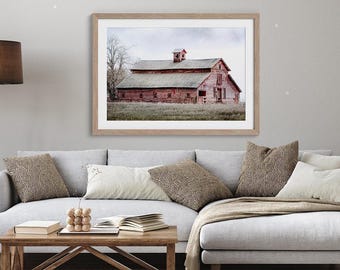 Red Barn Photography Print | Rustic Farmhouse Wall Art
