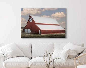 Rustic Red Barn Photography Print – Farmhouse Wall Art – Country Landscape Photo – Vintage Barn Decor