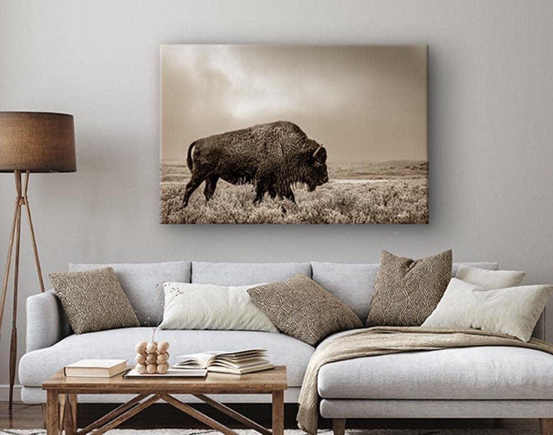 Bison Wall Art – Western Buffalo Print for Rustic Decor - Etsy