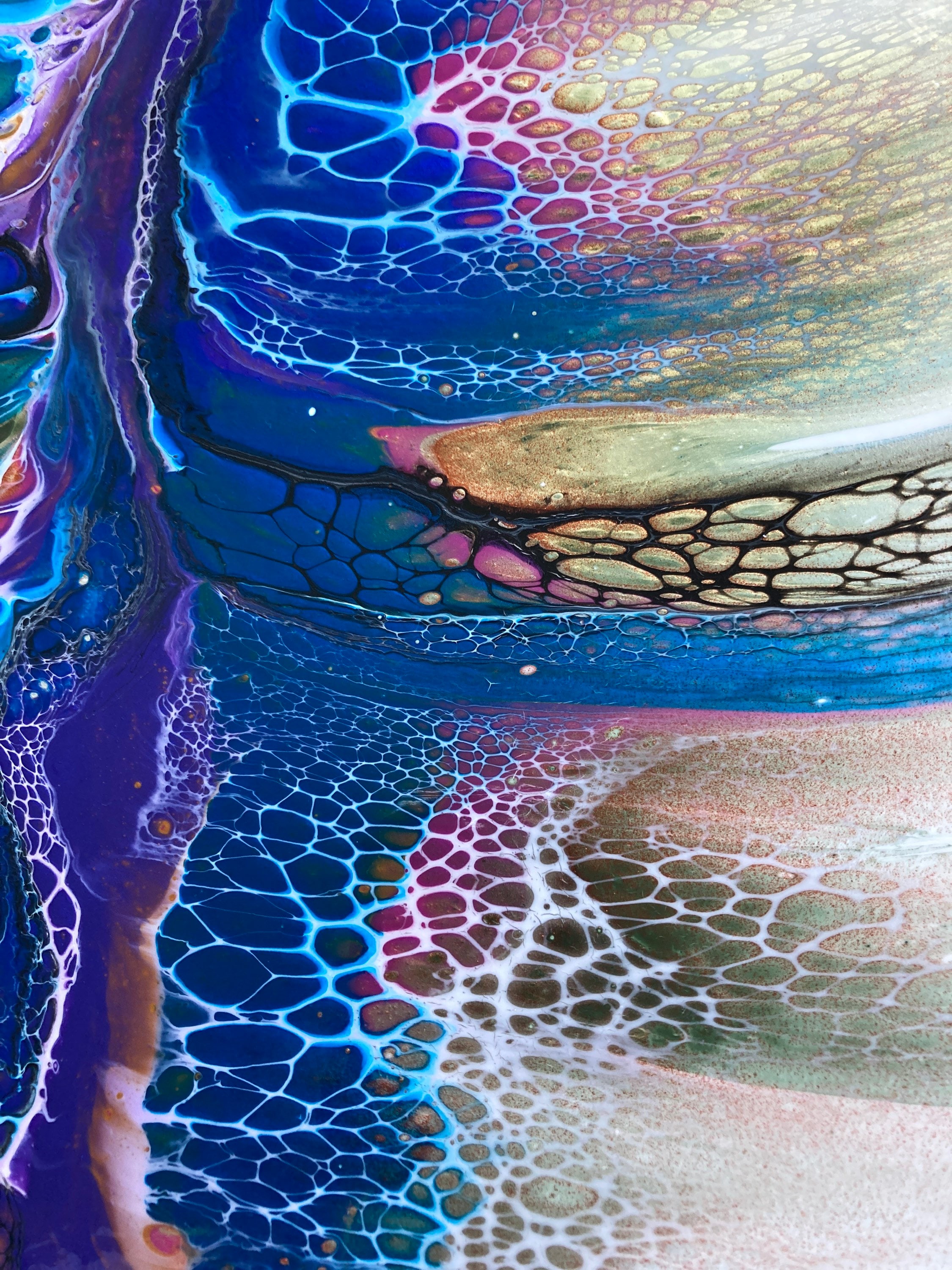 Fluid Art / Mixed Media Canvas High Gloss Varnish Finish Etsy.de