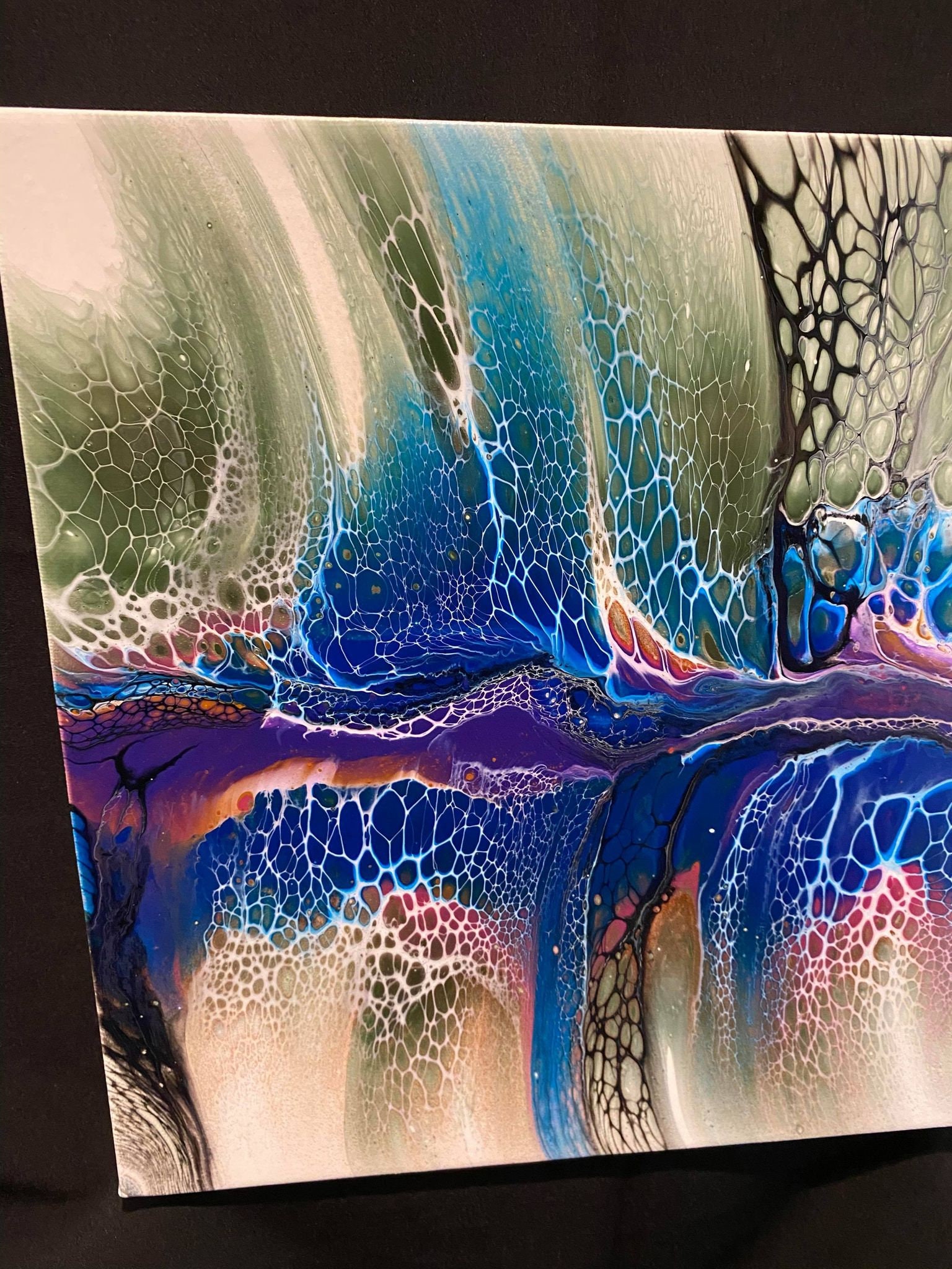 Fluid Art / Mixed Media Canvas High Gloss Varnish Finish Etsy.de