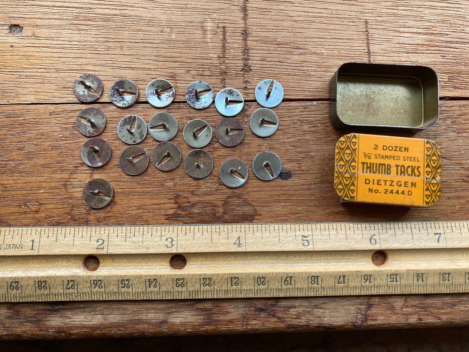 Vintage Dietzgen Thumb Tack Tin With Tacks Etsy