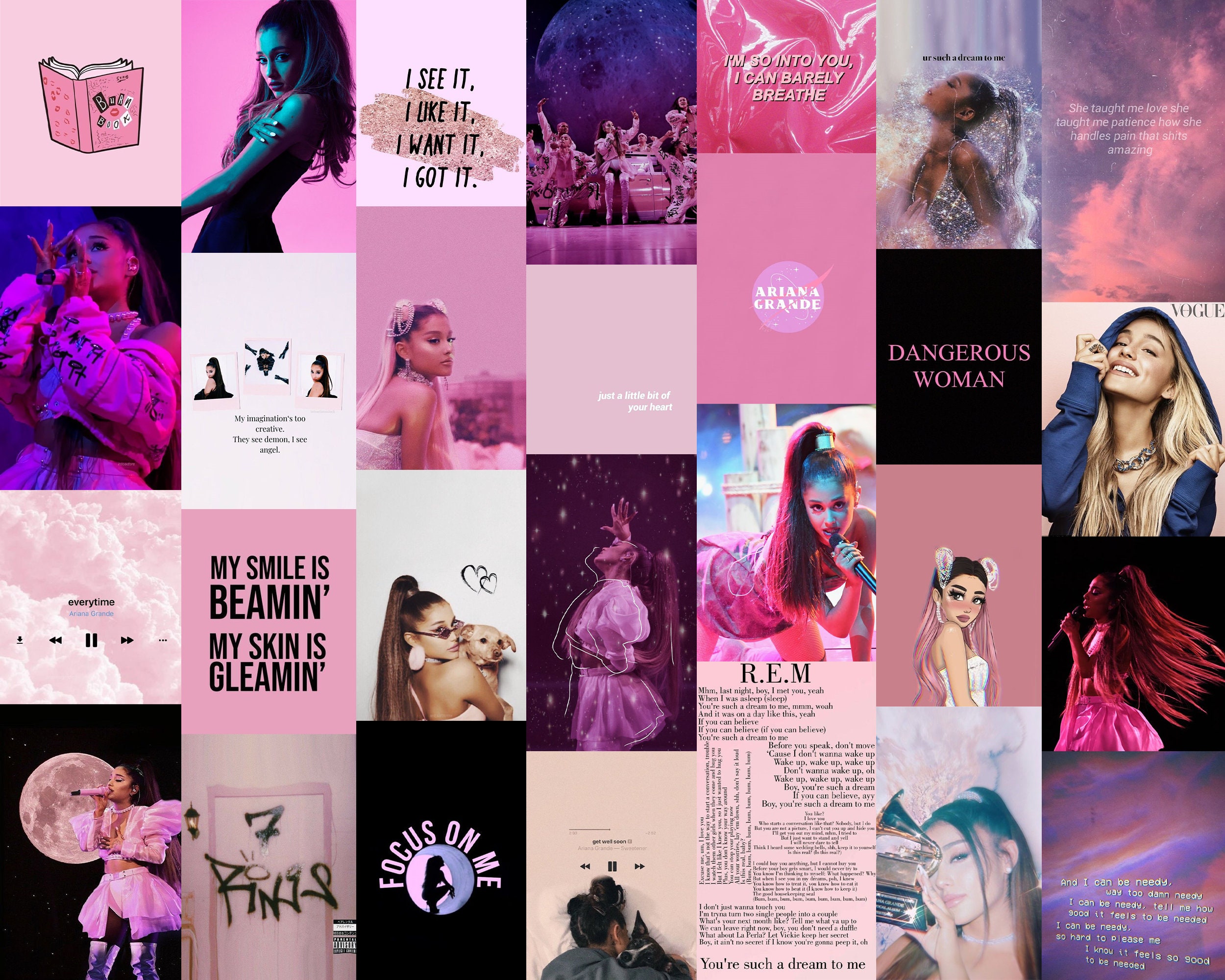 ARIANA GRANDE Wall Collage Set 66 IMAGES - Etsy