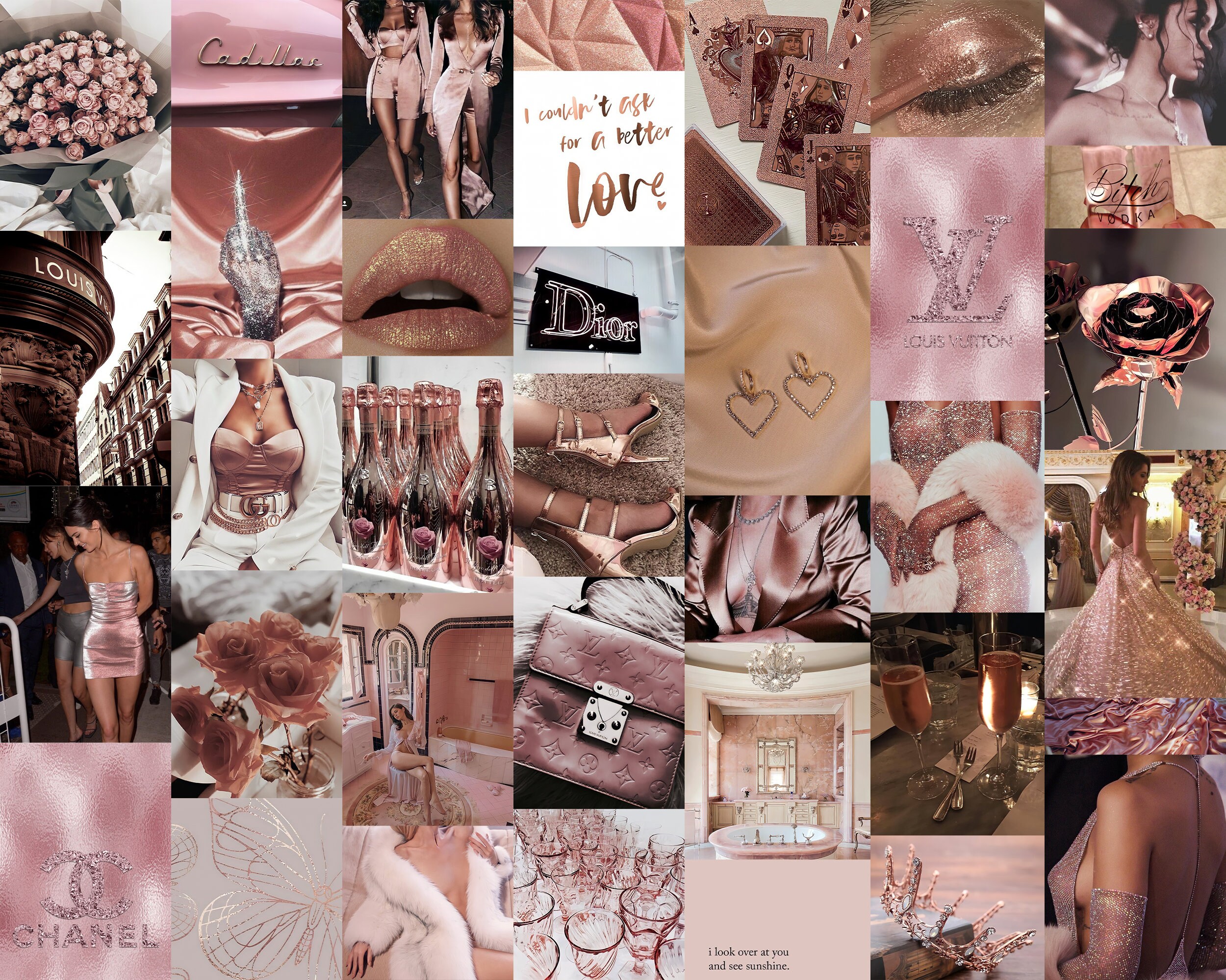 ROSE GOLD AESTHETIC Wall Collage Set 60 Images Etsy France