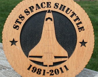 STS Space Shuttle Memorial Plaque, Baltic Birch Home Decor