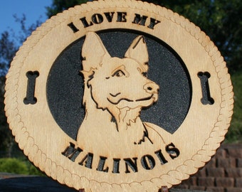 Belgian Malinois Wall Hanging or Desktop Decor - Maligator Wall Art