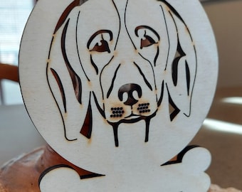 Beagle julgransprydnad SVG – anpassningsbar hunddekoration (digital nedladdning)