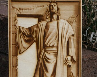 Easter Wall Decor - Jesus Exits His Tomb - Laser Engraved Wall Art (Unique Religious Art/Gift)