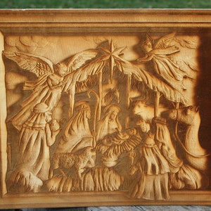 Birth of Jesus Christ Nativity Scene - Laser Etched Christmas Home Decor - Nativity Scene Print - Jesus Christ Wall Art - Jesus Home Decor