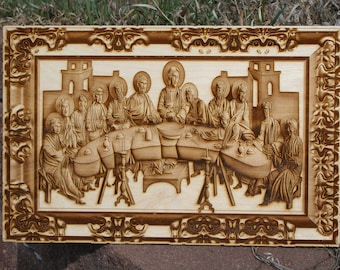Rustic Last Supper Wall Hanging: Laser Cut Christian Art