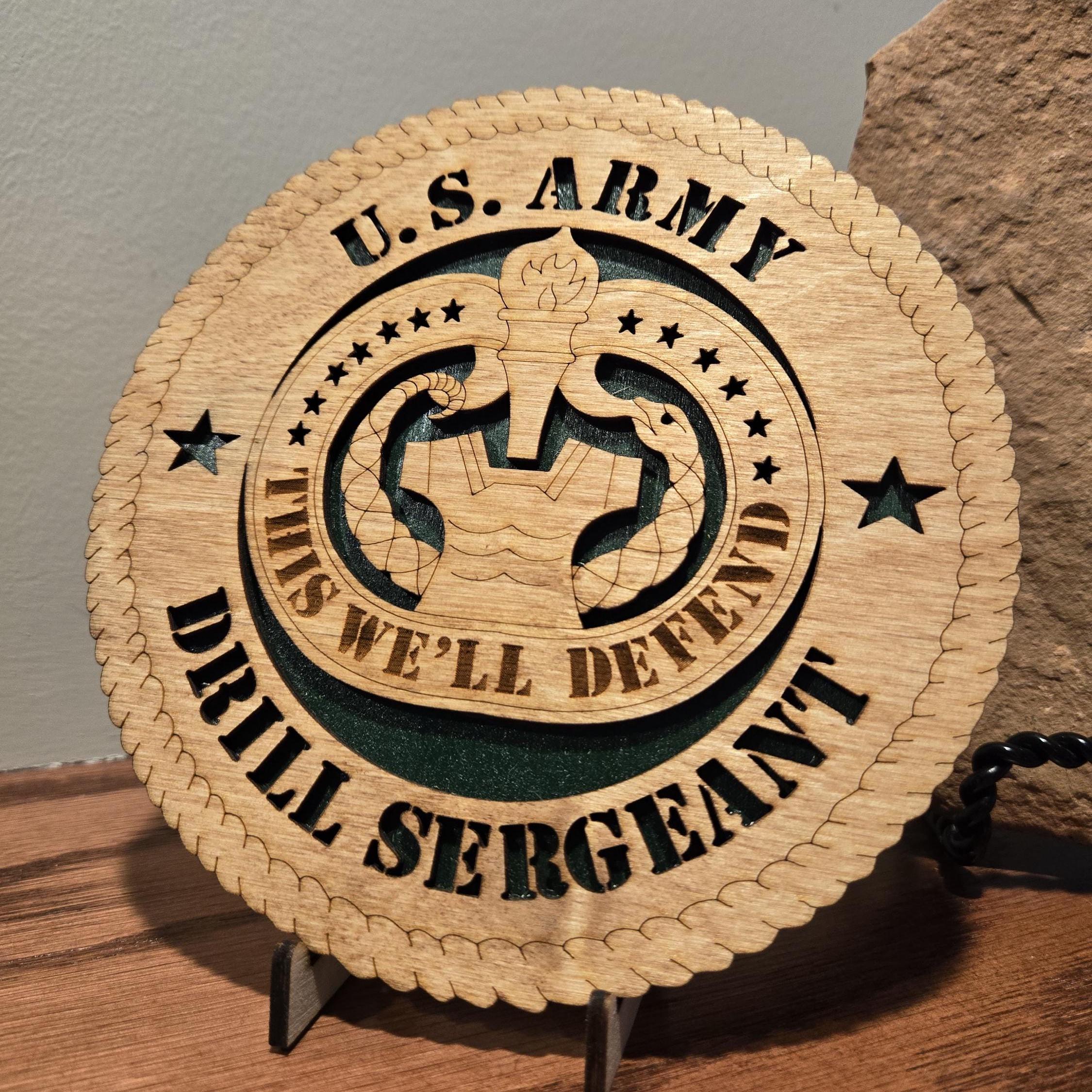 US Army Drill Sergeant Wall Art / Desktop Tribute Plaque - Etsy