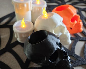 Halloween LED Candle & Skull Set: Spooky Decor