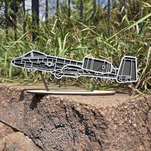 A-10 Warthog Wooden Model on Stand, A-10 aircraft, Thunderbolt II, A-10 display model, A-10 home decor, A-10 veteran gift