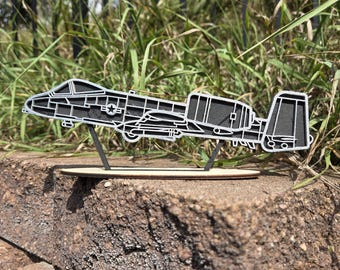 Handmade A-10 Warthog Wooden Model, Thunderbolt II, Veteran Gift