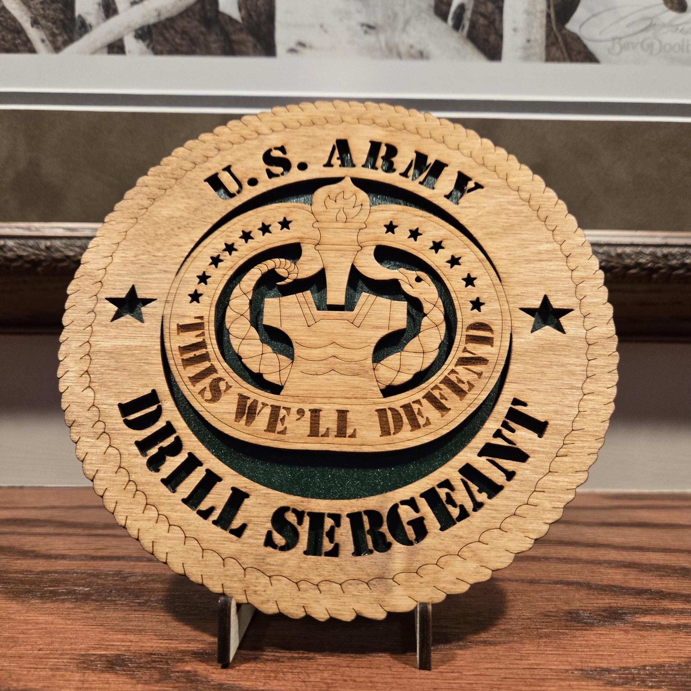 US Army Drill Sergeant Wall Art / Desktop Tribute Plaque - Etsy