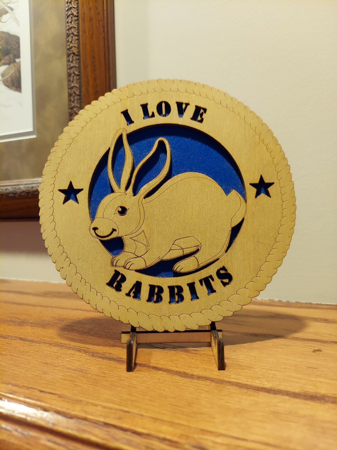 I Love Rabbits Pet Rabbit Rabbit Desktop/wall Art Rabbit Gift Rabbit Memorial Rabbit Keepsake